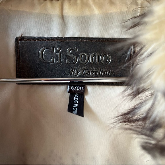 Ci Sono by Cavalini Faux Fur Vest in Brown and Cream Festivalware Boho - Picture 2 of 6